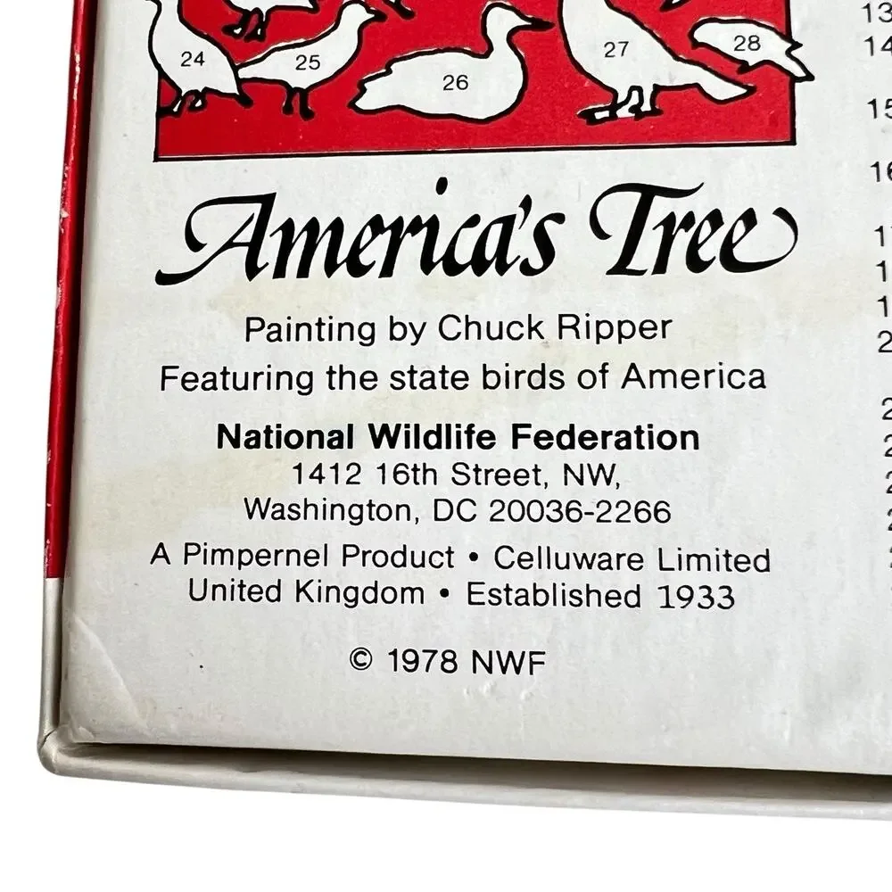 Pimpernel Americas Tree State Birds Coaster Set 6 Christmas 1978 Box Festive Vtg